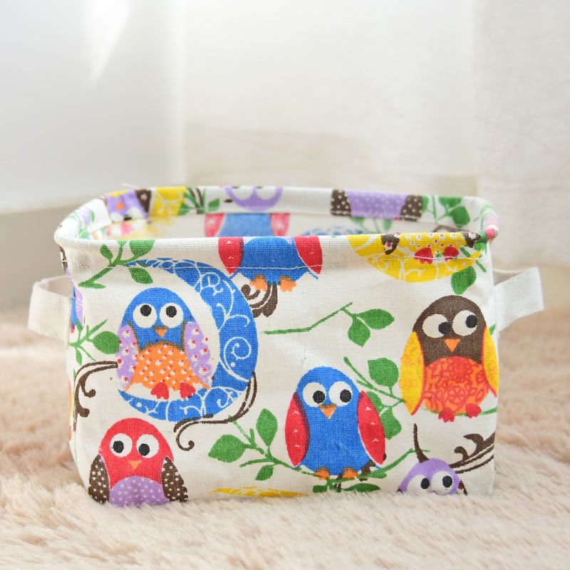 1pc Multifunction Cotton Linen Animal OWL Storage Basket Storage Box Jewelry Box