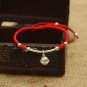 S925 Sterling Silver Bell Lucky Red Rope Shamballa Bracelet Handmade Bangle