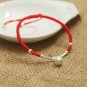S925 Sterling Silver Bell Lucky Red Rope Shamballa Bracelet Handmade Bangle