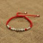 925 Sterling Silver Small Bell Pendant Lucky Red Rope Shambala Bracelet Handmade