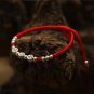 925 Sterling Silver Small Bell Pendant Lucky Red Rope Shambala Bracelet Handmade