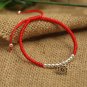 925 Sterling Silver Lotus Seedpod Pendant Lucky Red Rope Shamballa Bracelet