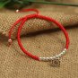 925 Sterling Silver Lotus Seedpod Pendant Lucky Red Rope Shamballa Bracelet