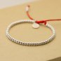 New S925 Sterling Silver Beads Bracelet Handmade Lucky Red Rope Bangle Nice