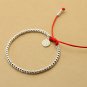 New S925 Sterling Silver Beads Bracelet Handmade Lucky Red Rope Bangle Nice