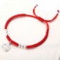 S925 Sterling Silver Pendant Lucky Shambala Bracelet Handmade Red Rope Bangle