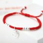 S925 Sterling Silver Pendant Lucky Shambala Bracelet Handmade Red Rope Bangle
