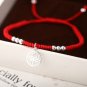 S925 Sterling Silver Pendant Lucky Shambala Bracelet Handmade Red Rope Bangle