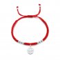 S925 Sterling Silver Pendant Lucky Shambala Bracelet Handmade Red Rope Bangle