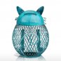 Blue Cat Bank Shaped Piggy Bank Metal Coin Bank Money Box Figurines Saving Money
