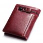 Vintage Genuine Leather 11 Card Slots Coin Bag Trifold Wallet For Men