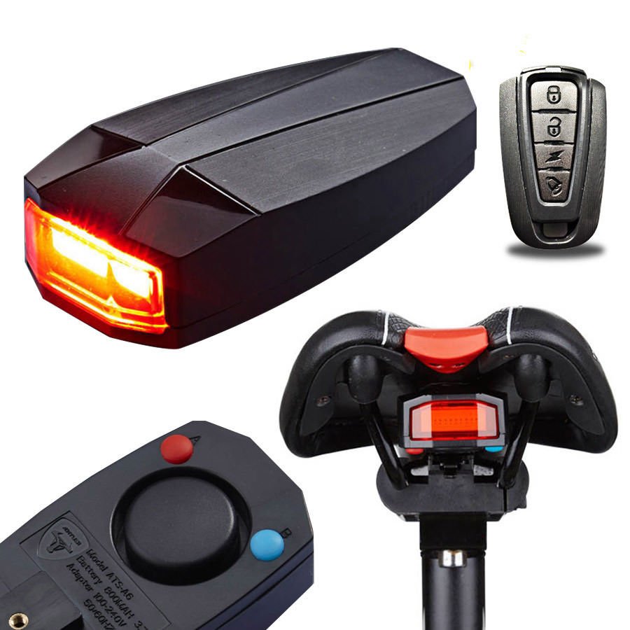 3 in 1 Bicycle Wireless Rear Light Cycling Remote Control Alarm Bike Smart Bell