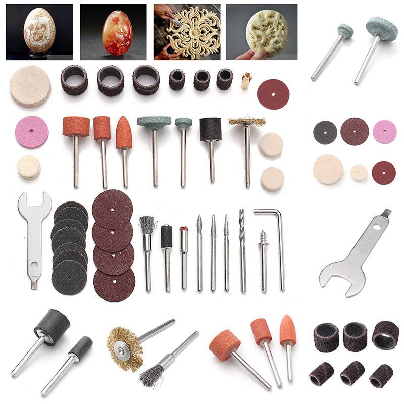 40Pcs Rotary Power Tool Set For 1/8" Shank Sanding Polish Cutting Accessory Bit