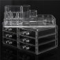 6 Drawer Clear Acrylic Make Up Organizer Drawers Cosmetic Display Holder Case St