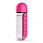 600ML Plastic Water Bottle With Daily Pill Box Organizer Drinking Bottles