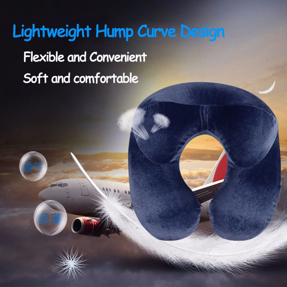 U-Shape Travel Pillow for Airplane Inflatable Neck Pillow Travel Accessories