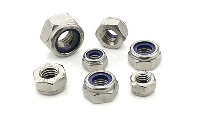 100PCS M3/M4/M5/M6 Nylon Self Lock Nut Locking Stainless Steel Hex Nuts Tools