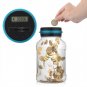 Large Electronic Digital Counting Coin Bank Money Saving Box Jar LCD Display USD