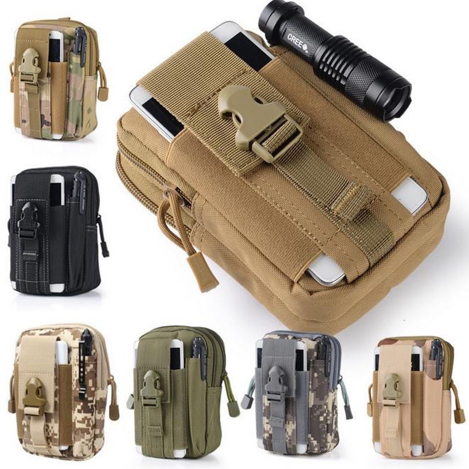 Outdoor Camping Climbing Bag Tactical Military Molle Hip Waist Belt Wallet Pouch