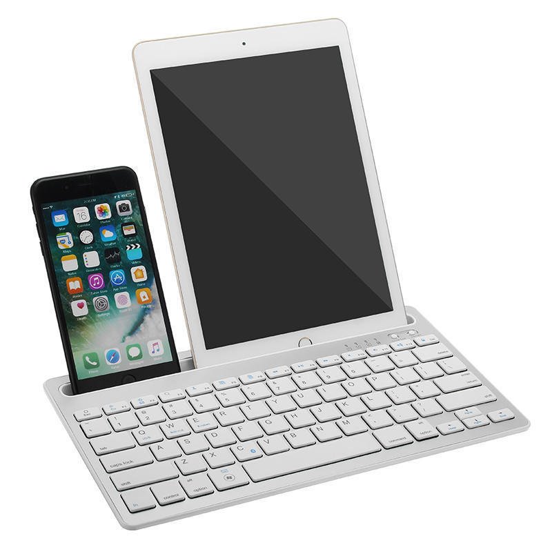 Dual Channel Bluetooth Wireless Keyboard Ultra Thin Portable Keyboard for