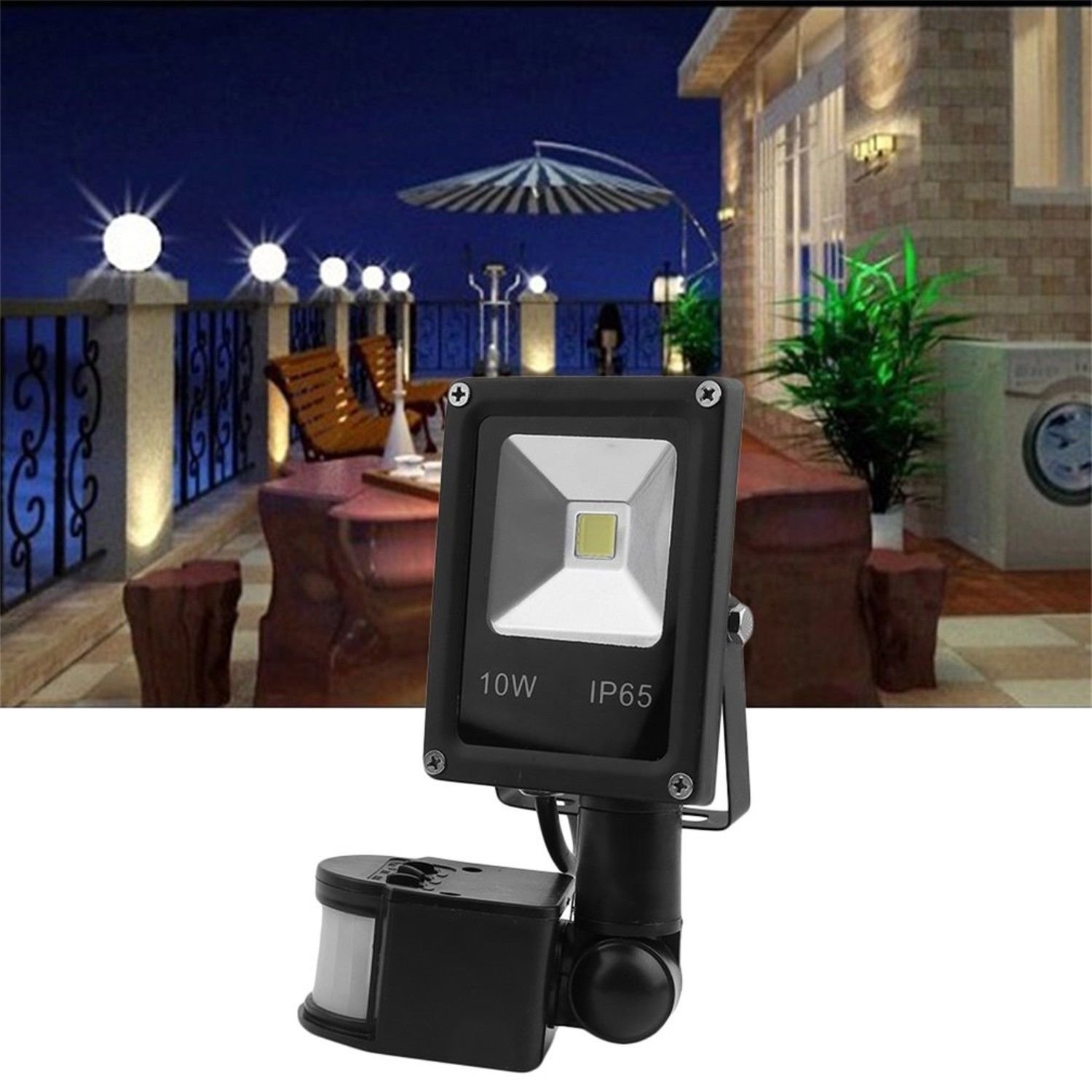 Waterproof High Power 10W PIR Human Body Motion Sensor Foold Light for Pathway O