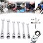 12mm Flexible Combination Ratchet Open End Torque Wrench Geared Spanner Chrome