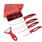 Beauty Gifts Zirconia red handle Ceramic Knife with holder kitchen Set 3" 4" 5"