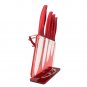 Beauty Gifts Zirconia red handle Ceramic Knife with holder kitchen Set 3" 4" 5"