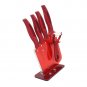 Beauty Gifts Zirconia red handle Ceramic Knife with holder kitchen Set 3" 4" 5"