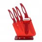 Beauty Gifts Zirconia red handle Ceramic Knife with holder kitchen Set 3" 4" 5"