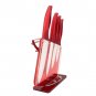 Beauty Gifts Zirconia red handle Ceramic Knife with holder kitchen Set 3" 4" 5"