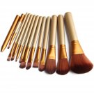 Golden 12 Pcs/lot Make Up Brushes Set Foundation Face&Eye Powder Blusher Profess