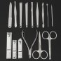 15pcs Stainless Steel Nail Cleaner Set Manicure Kit Clipper Pedicure Scissor Twe