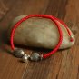 Shamballa Bracelet 925 Sterling Silver Handmade Lucky Red Rope Lovely Fish Wax