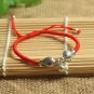 Shamballa Bracelet 925 Sterling Silver Handmade Lucky Red Rope Lovely Fish Wax