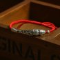 Bracelet Handmade Bangle Wax 925 Sterling Silver Fish Lucky Red Rope Shambala