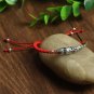 Bracelet Handmade Bangle Wax 925 Sterling Silver Fish Lucky Red Rope Shambala
