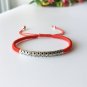 925 Sterling Thai Silver  Lucky Red Rope Shamballa Bracelet Handmade Bangle Wax