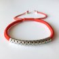 925 Sterling Thai Silver  Lucky Red Rope Shamballa Bracelet Handmade Bangle Wax