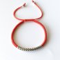 925 Sterling Thai Silver  Lucky Red Rope Shamballa Bracelet Handmade Bangle Wax