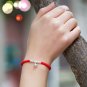 925 Sterling Silver Beads Shamballa Bracelet Red  Rope Lucky Bangle Charm Bracel