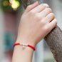 925 Sterling Silver Beads Shamballa Bracelet Red  Rope Lucky Bangle Charm Bracel