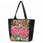 Women National Embroidered Floral Canvas Handbags Casual Clutch Bags 2 Pcs