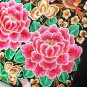 Women National Embroidered Floral Canvas Handbags Casual Clutch Bags 2 Pcs
