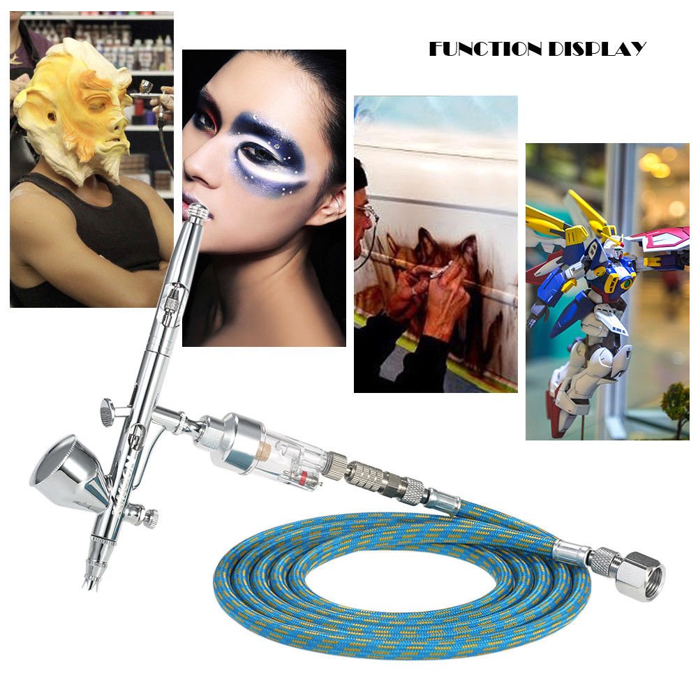 Professional Airbrush Kit Dual Action Gravity Feed spray paint gun 9cc