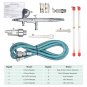 Professional Airbrush Kit Dual Action Gravity Feed spray paint gun 9cc