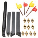4pcs Mayitr High Hardness Lathe Boring Bar Turning Tool Holder 12mm with 4pcs Wr