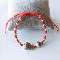 925 Sterling Silver Lucky Fish Red Rope Shamballa Bracelet Handmade Bangle Wax S
