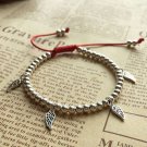 Lucky Wings  Bracelet 925 Sterling Silver Beads Handmade Bangle Wax String Amule