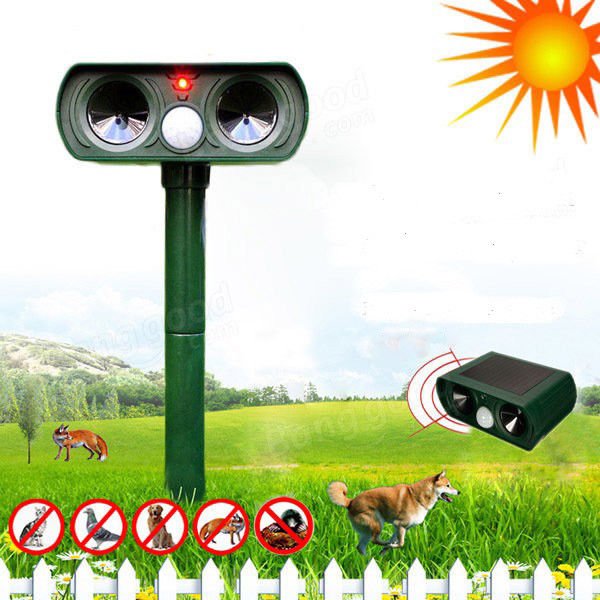 Ultrasonic Solar Power Animal Repeller Infrared Sensor Cat Dog Snake Rat Repeler